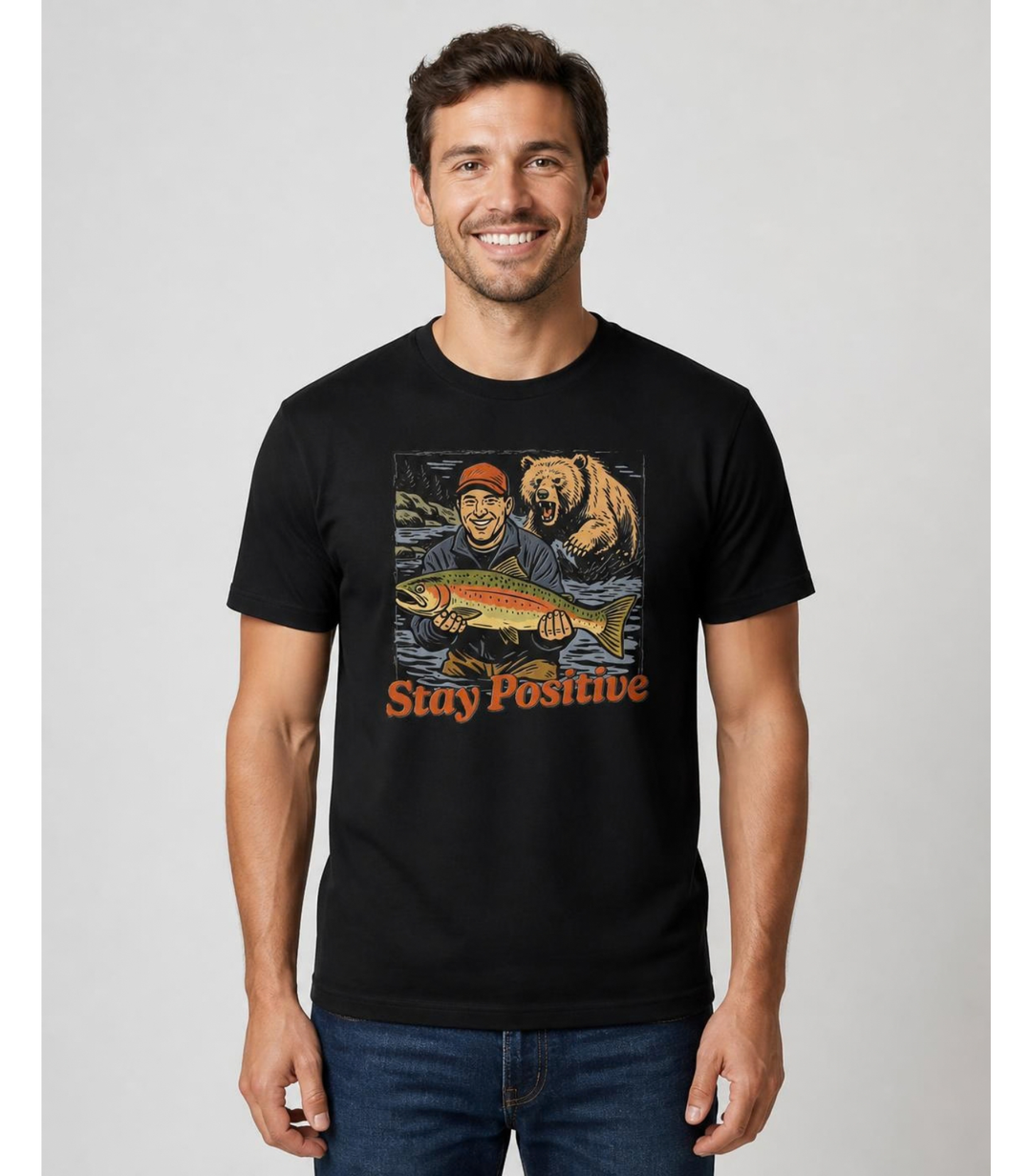 Stay Positive, Fish Hard Tee