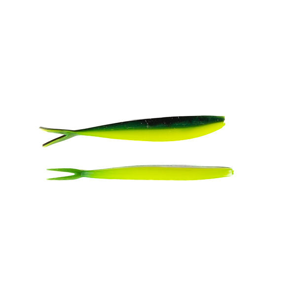 4" Fork Tail Lures (8 Pack) - Black &amp; Chartreuse image