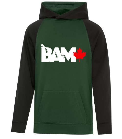ATC™ GAME DAY™ FLEECE TWO TONE HOODED SWEATSHIRT. WHITE LOGO - Medium, Forest Green / Black image