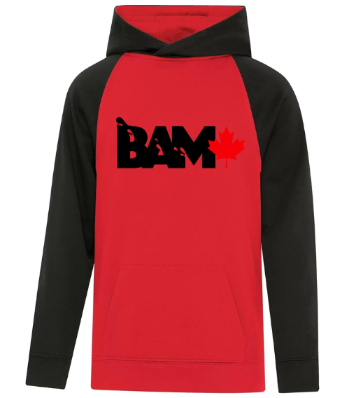 ATC™ GAME DAY™ FLEECE TWO TONE HOODED SWEATSHIRT. BLACK LOGO - X-Large, True Red/Black image