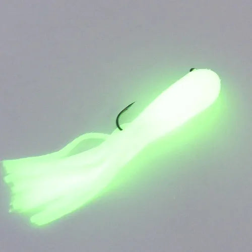 4'' GLOW IN THE DARK TUBE JIG | PRE RIGGED (3 Pack) image 1