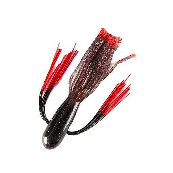4" Spiked Sidewinder Tube Jigs (4 pack) - Black Red image