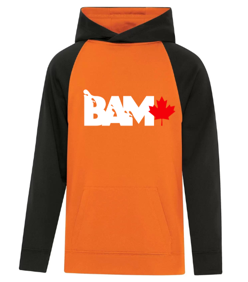 ATC™ GAME DAY™ FLEECE TWO TONE HOODED SWEATSHIRT. WHITE LOGO - Medium, Deep Orange/Black image