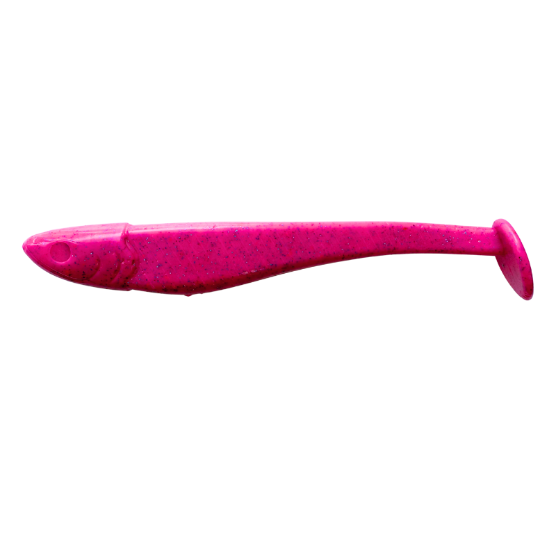 Pink fishing lure on a white background