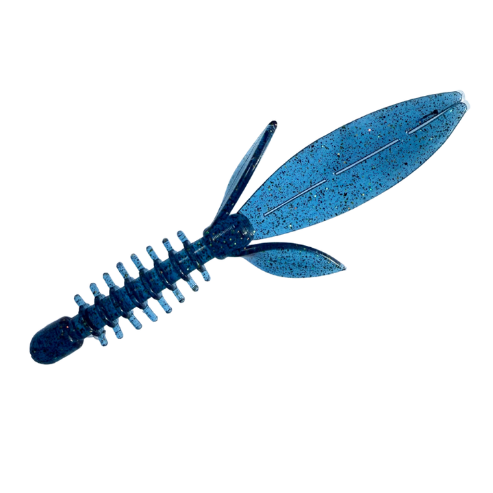 Blue fishing lure on a white background