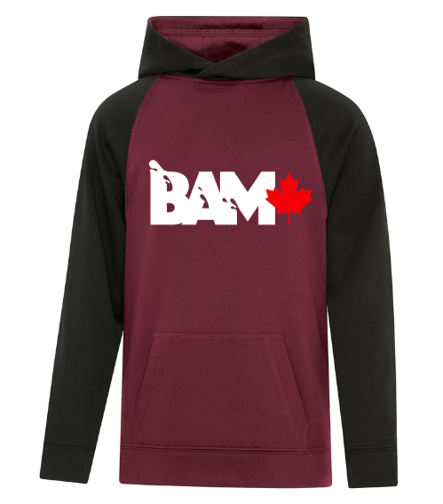 ATC™ GAME DAY™ FLEECE TWO TONE HOODED SWEATSHIRT. WHITE LOGO - Small, Maroon/Black image