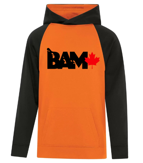ATC™ GAME DAY™ FLEECE TWO TONE HOODED SWEATSHIRT. BLACK LOGO - X-Large, Deep Orange/Black image