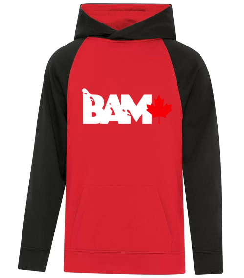 ATC™ GAME DAY™ FLEECE TWO TONE HOODED SWEATSHIRT. WHITE LOGO - Small, True Red/Black image