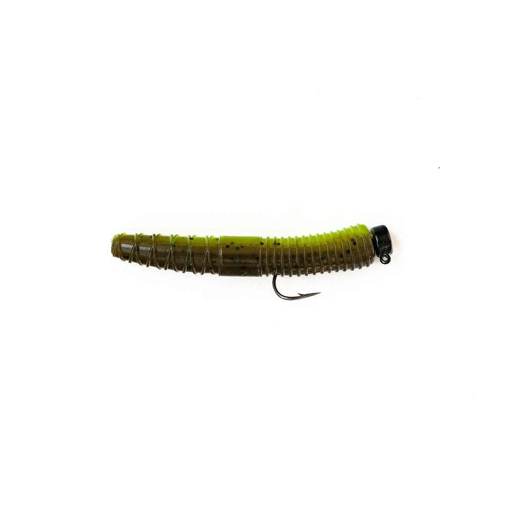Bam Baits 9-Piece Pre-Rigged Ned Rig Kit - Green Pumpkin/Chartreuse image