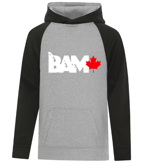 ATC™ GAME DAY™ FLEECE TWO TONE HOODED SWEATSHIRT. WHITE LOGO - Small, Athletic Gray/Black image